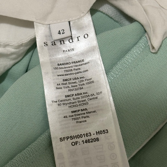 Sandro blazer/shorts set in mint green, size 42 - Picture 7 of 10